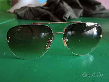 Occhiali da sole vintage anni 80 oro verdi