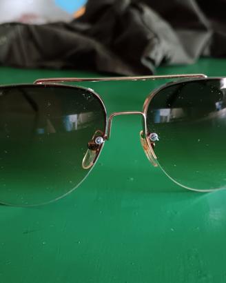 Occhiali da sole vintage anni 80 oro verdi