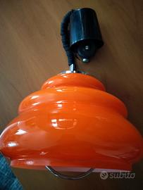 lampadario vintage in vetro 