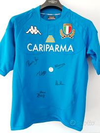 Maglia rugby Italia Autografata da giocatori  XL