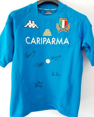 Maglia rugby Italia Autografata da giocatori  XL