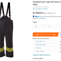 Pantaloni ignifughi vigili del fuoco nomex