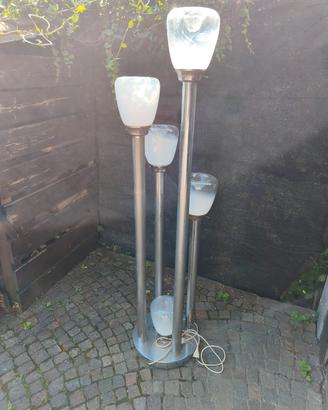 lampada cromata piantana modernariato