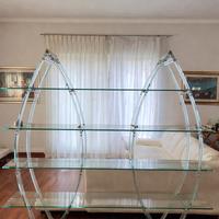 Libreria/Vetrina di design in vetro e metallo