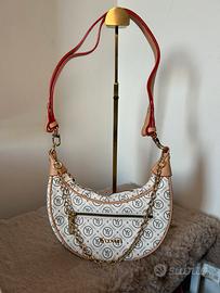 Borsa da donna bianca e beige con tracolla