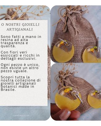 Orecchini in resina con elementi botanici