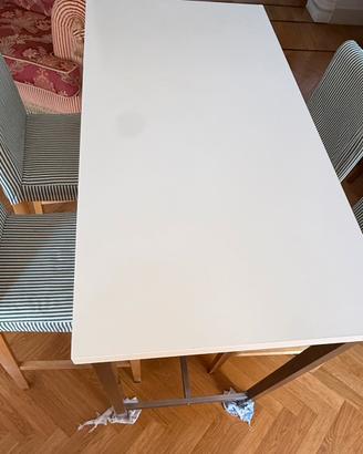 Tavolo alto da cucina/bar con 4 sedie a righe