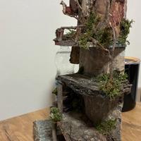 Presepe artigianale napoletano su tegola antica