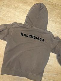 Felpa balenciaga con cappuccio beige marrone