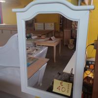 Specchio a Gendarme Laccato Bianco Nuovo