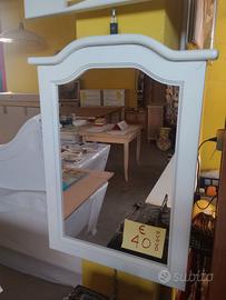 Specchio a Gendarme Laccato Bianco Nuovo