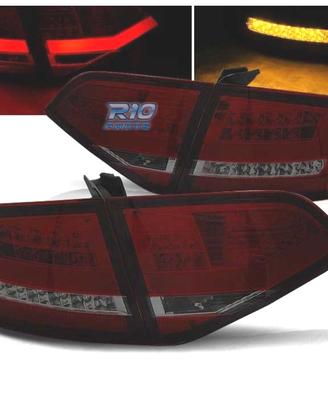 FANALI AUDI A4 B8 07-11 LIGHT BAR ROSSO AFFUMICATO
