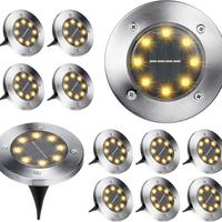 12 Pezzi Luce Solare da Giardino, BrizLabs 8 LEDs