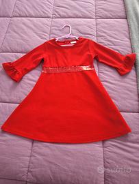 Vestito bambina rosso  taglia 3-4 anni