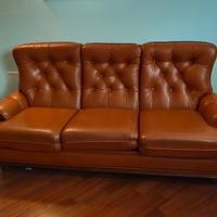 Divano letto  classico in pelle 