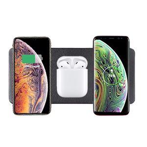 Caricabatterie wireless x3 in pelle
