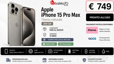 Apple iPhone 15 Pro Max Natural Titanium 256 Gb