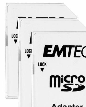 SET x3 LETTORE ADATTATORE EMTEC x MEMORIE MICRO SD