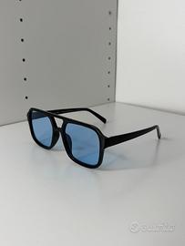 Occhiali da sole Vintage Aviator con lenti azzurre