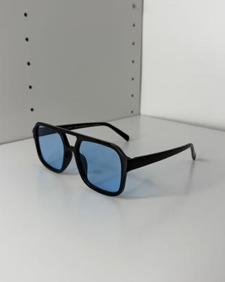 Occhiali da sole Vintage Aviator con lenti azzurre