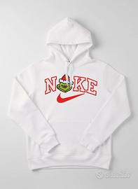 Felpa bianco panna Stitch Natale stile Nike