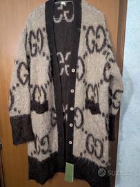 CARDIGAN LUNGO REVERSIBILE GUCCI GG MOHAIR
