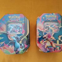 2 Tin Pokemon - Mega Charizard X e Y - NUOVE 