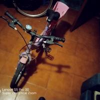 bicicletta bambina color rosa con porta bambola