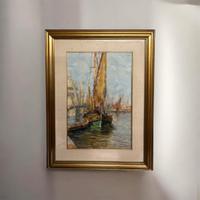 Acquarello originale, “scena portuale”