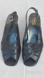 sandali donna pelle blu  42