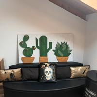 Quadro cactus 3D legno riciclato 134x70
