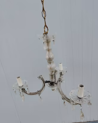 Lampadario vintage tre luci vetro Murano classico 