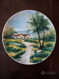 piatto decorato in ceramica Forlani Laveno