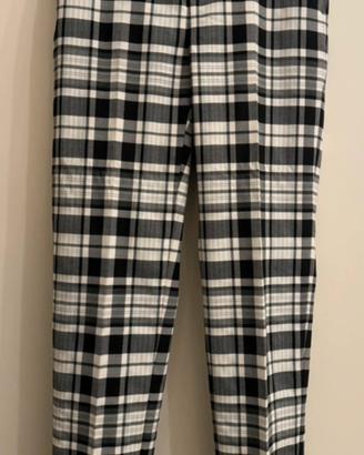 Pantalone Balenciag check bianco nero