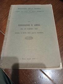 Raro Volume Regia Marina 1915 - Dichiarazione di 