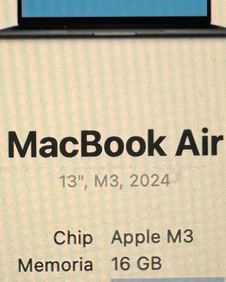 MacBook Air 13" M3 16GB 512GB
