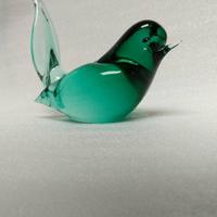 Vetro Murano: uccello Cenedese verde smeraldo 