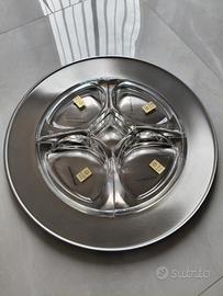 Antipastiera vintage Gottinghen inox e cristallo. 