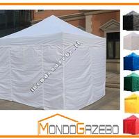 gazebo pieghevole 3x3 fiere mercatini acciaio 3cm