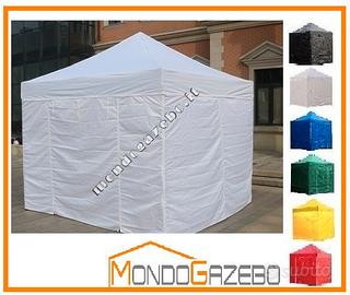 gazebo pieghevole 3x3 fiere mercatini acciaio 3cm