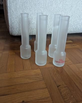 5 bicchierini in vetro 