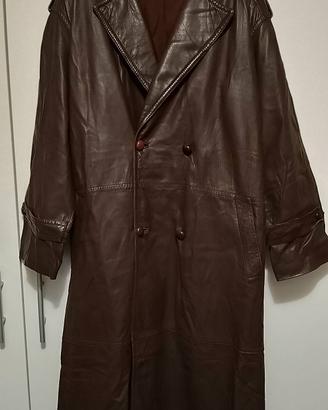 Trench Lungo Vintage in Vera Pelle