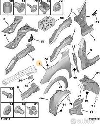 Parafango anteriore destro peugeot 508 7841ca