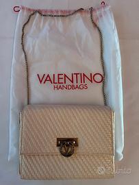 Borsetta a spalla rosino/beije quadrata rigida