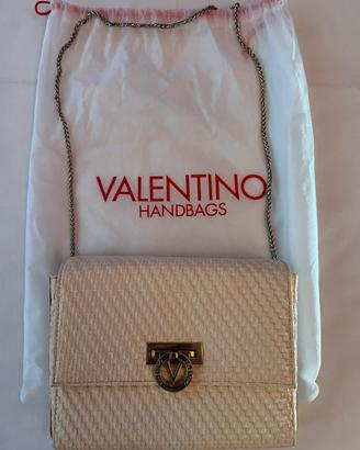 Borsetta a spalla rosino/beije quadrata rigida