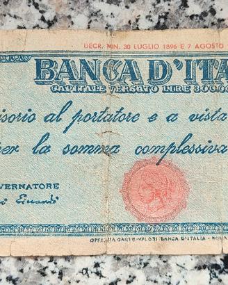 5000 lire titolo provvisorio testina falso d'epoca