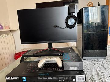 Pc gaming hp megaport + monitor, periferiche, scuf