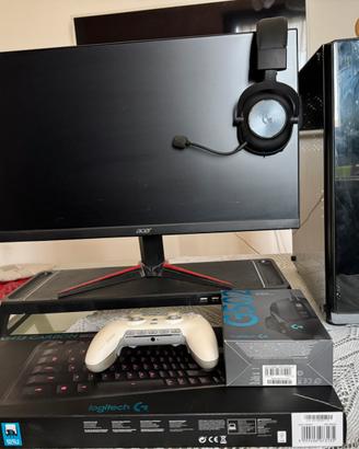 Pc gaming hp megaport + monitor, periferiche, scuf