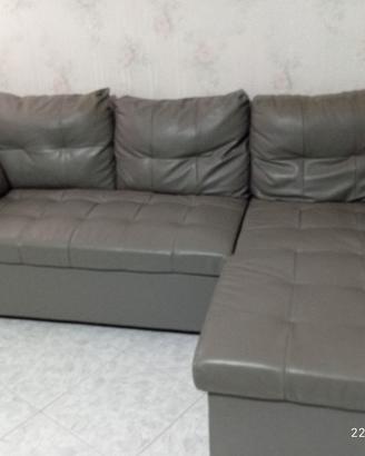 divano letto ecopelle grigio 