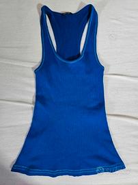 Canottiera Tezenis blu elettrico aderente 